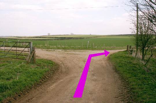 Walk direction photograph: 4 for walk King Down, Badbury Rings, Dorset, South West England.