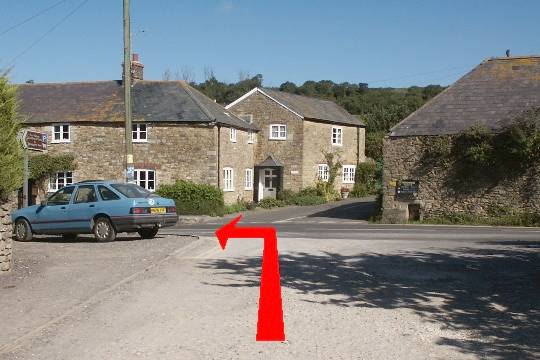 Walking direction photo: 1 for walk Around Chapel Hill, Abbotsbury, Dorset, Jurassic Coast.