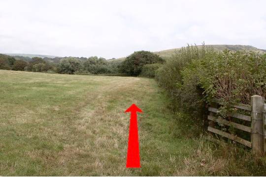 Walk direction photograph: 14 for walk Around Chapel Hill, Abbotsbury, Dorset, South West England.