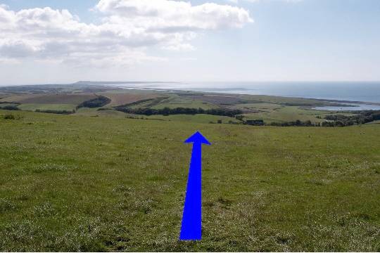 Walk direction photograph: 18 for walk Up White Hill, Abbotsbury, Dorset, South West England.