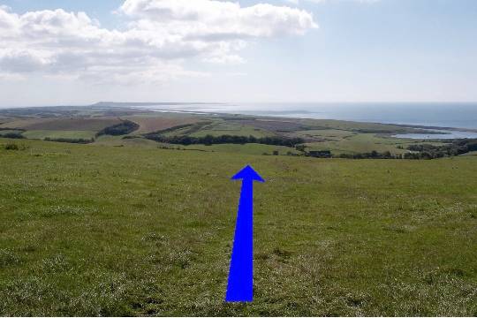 Walk direction photograph: 18 for walk Up White Hill, Abbotsbury, Dorset, South West England.