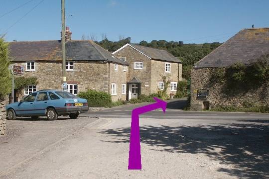 Walking direction photo: 1 for walk Castle and Beach, Abbotsbury, Dorset, Jurassic Coast.