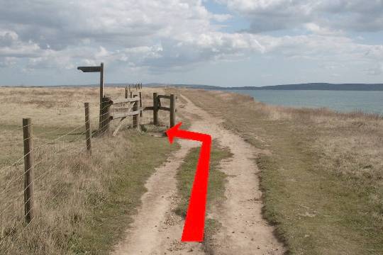 Walking direction photo: 5 for walk Beware the Golf Balls, Barton on Sea, Hampshire.