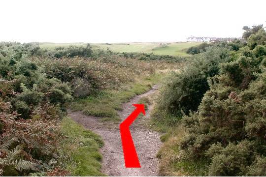 Walking direction photo: 17 for walk Beware the Golf Balls, Barton on Sea, Hampshire.