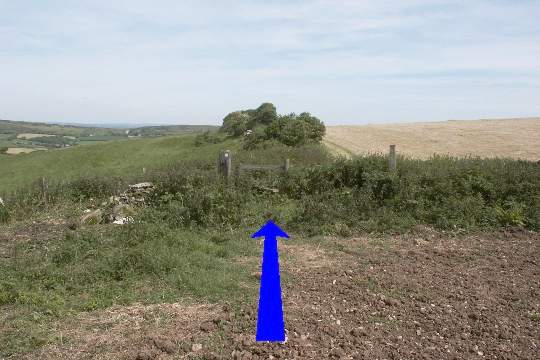 Walk direction photograph: 6 for walk Corfe Castle Views, Kingston, Dorset, South West England.