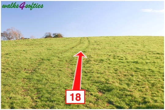 Walk direction photograph: 18 for walk Valley and East Hill, Corfe Castle, Dorset, South West England.