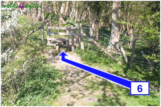 Walk direction photograph: 6 for walk Purbeck Way and West Hill, Corfe Castle, Dorset, South West England.