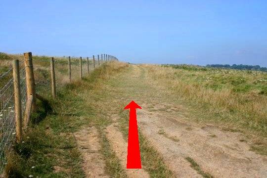 Walk direction photograph: 18 for walk West Bay, Eype (near Bridport), Dorset, South West England.
