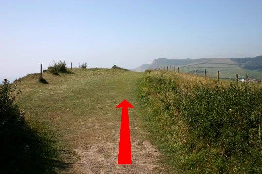 Walking direction photo: 21 for walk West Bay, Eype (near Bridport), Dorset, Jurassic Coast.