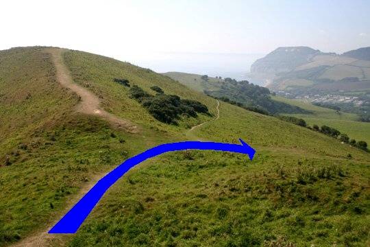 Walking direction photo: 9 for walk Doghouse Hill, Eype (near Bridport), Dorset, Jurassic Coast.