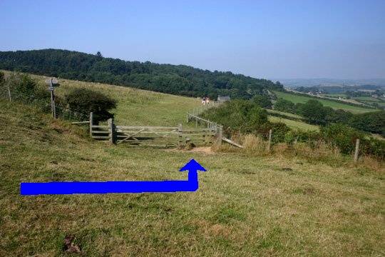 Walk direction photograph: 14 for walk Doghouse Hill, Eype (near Bridport), Dorset, South West England.