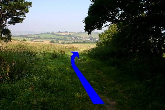 Walk direction photograph: 22 for walk Doghouse Hill, Eype (near Bridport), Dorset, South West England.