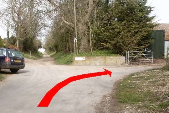 Walk direction photograph: 2 for walk Brockington Down, Gussage All Saints, Dorset, South West England.