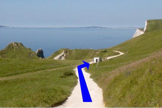 Walking direction photo: 3 for walk Scratchy Bottom, Lulworth, Dorset, Jurassic Coast.