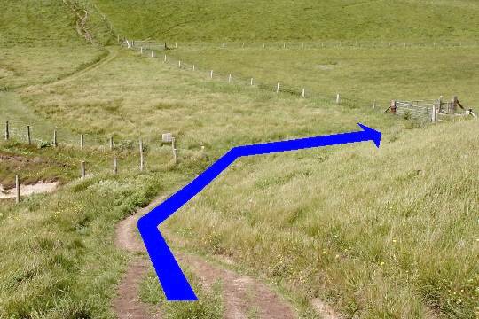 Walk direction photograph: 6 for walk Scratchy Bottom, Lulworth, Dorset, South West England.