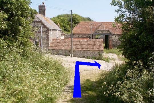 Walk direction photograph: 14 for walk Scratchy Bottom, Lulworth, Dorset, South West England.