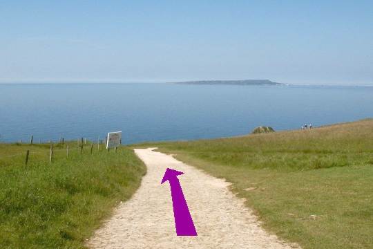 Walk direction photograph: 2 for walk West Bottom, Lulworth, Dorset, South West England.