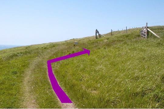 Walk direction photograph: 6 for walk West Bottom, Lulworth, Dorset, South West England.