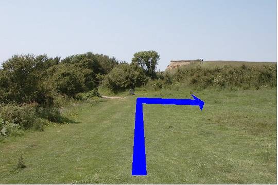 Walk direction photograph: 10 for walk Redcliff Point, Osmington, Dorset, South West England.