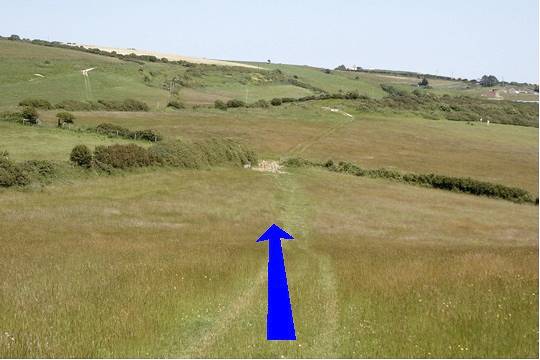 Walk direction photograph: 12 for walk Redcliff Point, Osmington, Dorset, South West England.