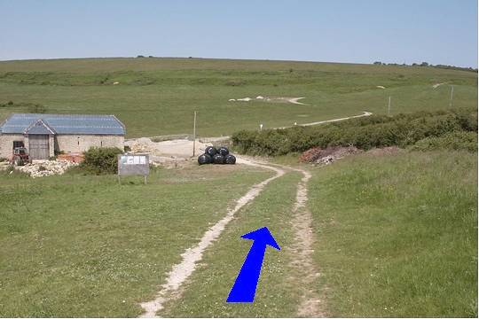 Walk direction photograph: 14 for walk Redcliff Point, Osmington, Dorset, South West England.