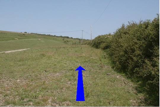 Walk direction photograph: 16 for walk Redcliff Point, Osmington, Dorset, South West England.