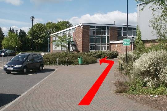 Walking direction photo: 1 for walk Bourne Valley, Rossmore Leisure Centre, Dorset.