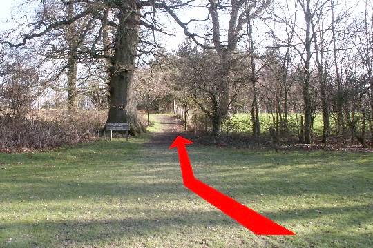 Walk direction photograph: 4 for walk Around the park, Upton Park, Dorset, South West England.