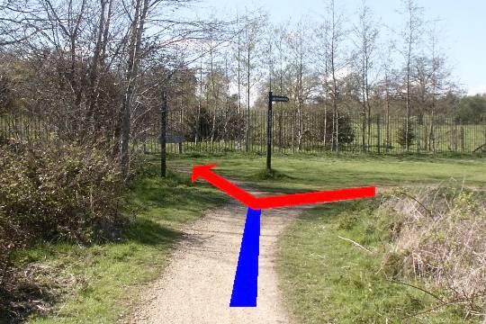 Walking direction photo: 10 for walk Around the park, Upton Park, Dorset.