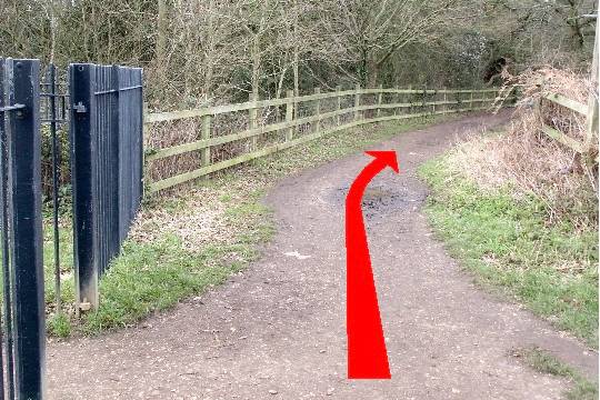 Walk direction photograph: 17 for walk Around the park, Upton Park, Dorset, South West England.