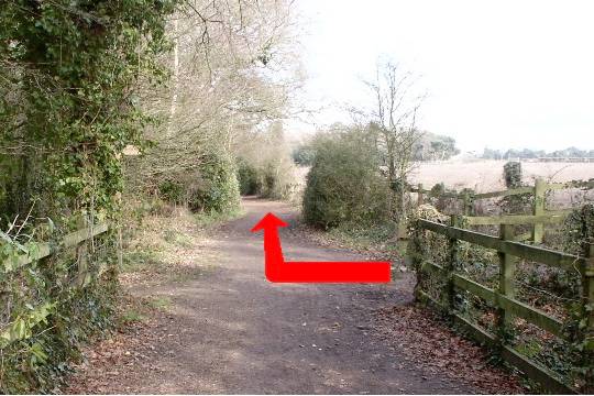 Walk direction photograph: 19 for walk Around the park, Upton Park, Dorset, South West England.