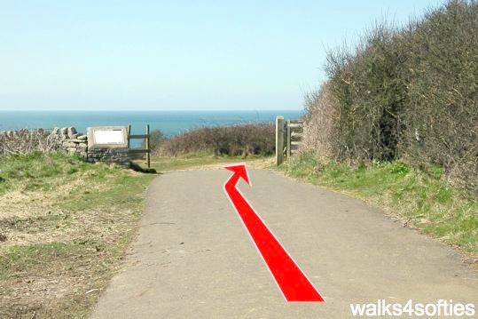 Walk direction photograph: 2 for walk Dancing Ledge, Durlston, Dorset, South West England.