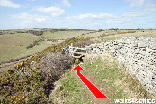 Walk direction photograph: 24 for walk Dancing Ledge, Durlston, Dorset, South West England.