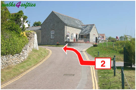 Walk direction photograph: 2 for walk St Gabriel's and Langdon Hill, Seatown, Dorset, South West England.