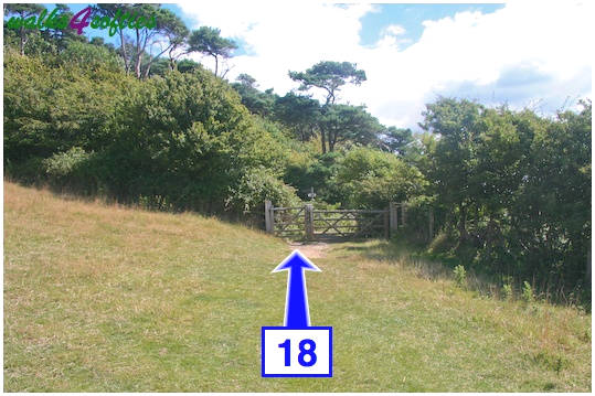 Walk direction photograph: 18 for walk Golden Cap, Seatown, Dorset, South West England.