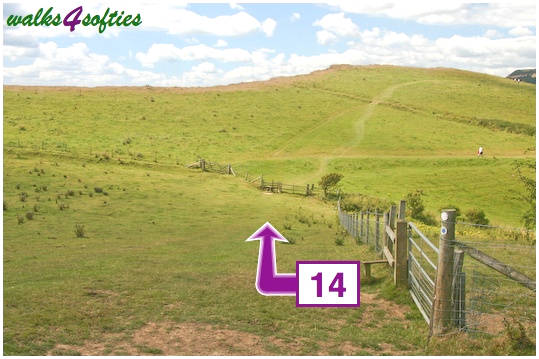 Walk direction photograph: 14 for walk Doghouse Hill, Seatown, Dorset, South West England.