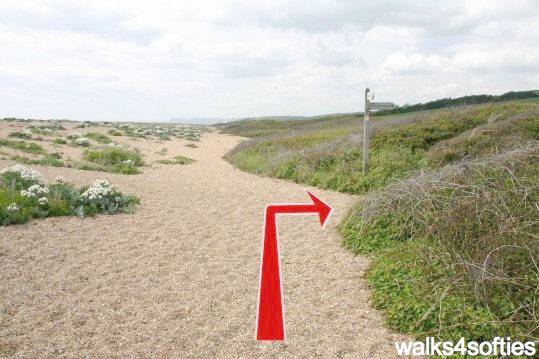 Walk direction photograph: 2 for walk Swyre and Puncknowle, West Bexington, Dorset, South West England.