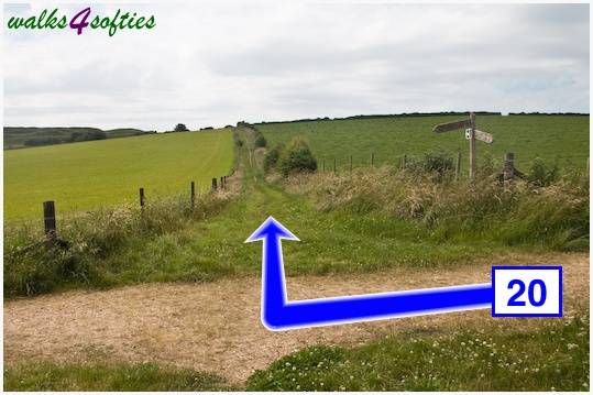 Walk direction photograph: 20 for walk Maiden Castle, The Brewers Arms, Martinstown, Dorset, South West England.