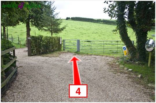 Walk direction photograph: 4 for walk The Inland Coast Path, The Brewers Arms, Martinstown, Dorset, South West England.