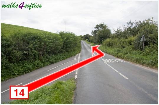 Walk direction photograph: 14 for walk The Inland Coast Path, The Brewers Arms, Martinstown, Dorset, South West England.