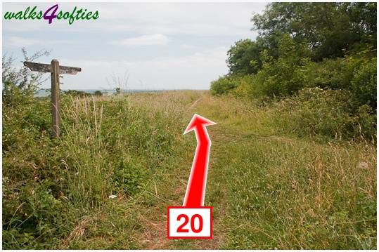 Walk direction photograph: 20 for walk Parnholt Wood and Beacon Hill, Farley Mount, Hampshire, South and South East England.