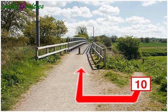 Walk direction photograph: 10 for walk The Trailway, Fiddleford Manor, Dorset, South West England.