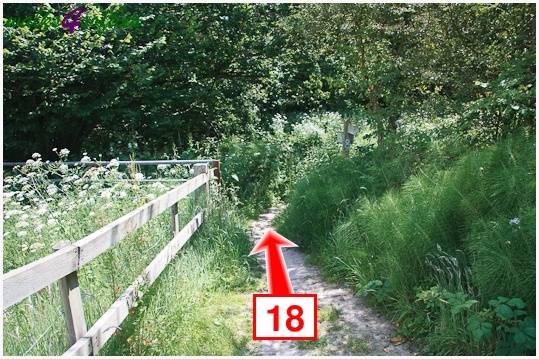 Walk direction photograph: 18 for walk The Leep Loop, Lepe Country Park, Hampshire, South and South East England.
