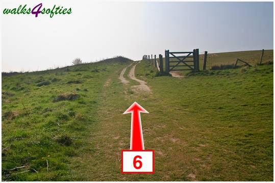 Walk direction photograph: 6 for walk Old Harry and Ballard Down, Studland, Dorset, South West England.