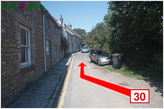 Walk direction photograph: 30 for walk Chapman's Pool, Worth Matravers, Dorset, South West England.