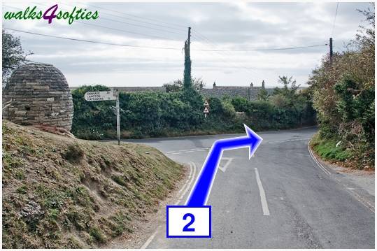 Walk direction photograph: 2 for walk Winspit to Seacombe, Worth Matravers, Dorset, South West England.