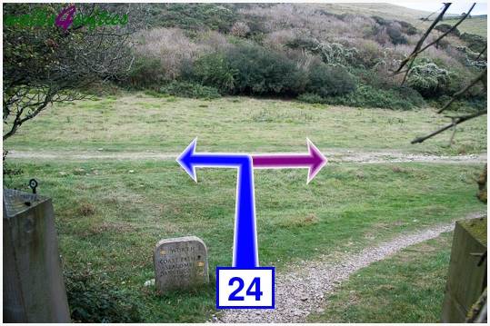 Walk direction photograph: 24 for walk Winspit to Seacombe, Worth Matravers, Dorset, South West England.