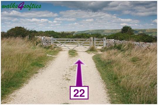 Walk direction photograph: 22 for walk Dancing Ledge, Worth Matravers, Dorset, South West England.