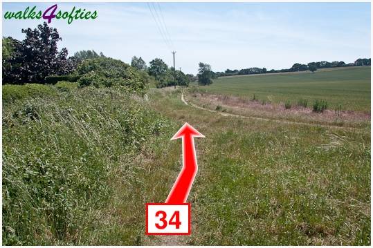 Walk direction photograph: 34 for walk Turners Puddle and Kite Hill, Bere Regis, Dorset, South West England.