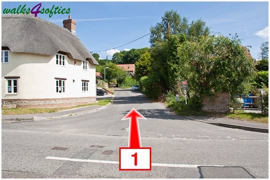 Walking direction photo: 1 for walk Kite Hill, Tolpuddle, Dorset.